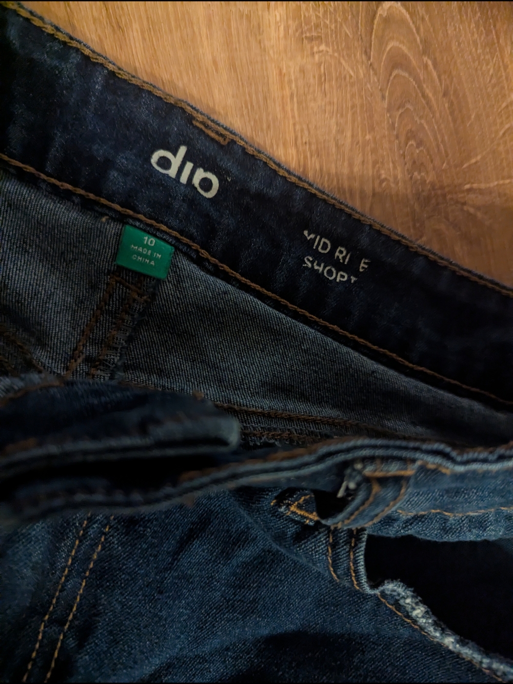 dip Dark Blue Distressed Denim Jean Shorts - Picture 3 of 3